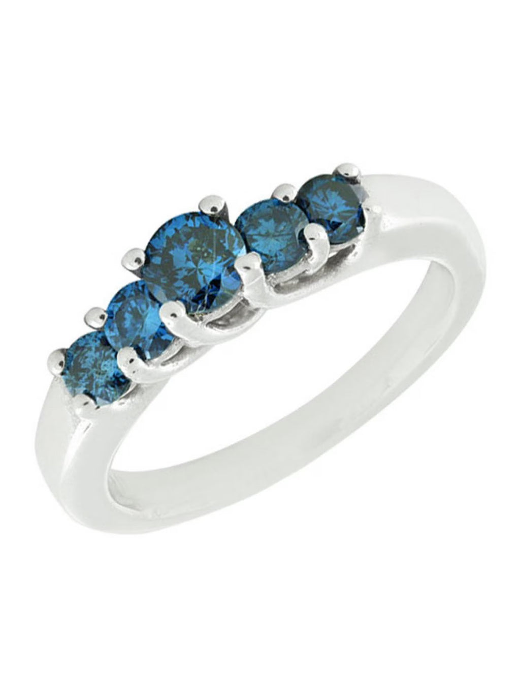 10K White Gold Treated Blue Diamond Engagement Ring 0.75ct C506855