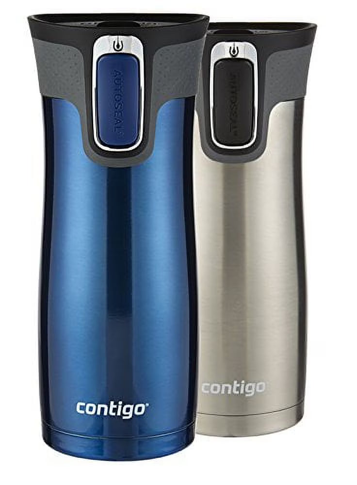 16 Oz Stainless Steel Travel Mug, 2-Pack B237