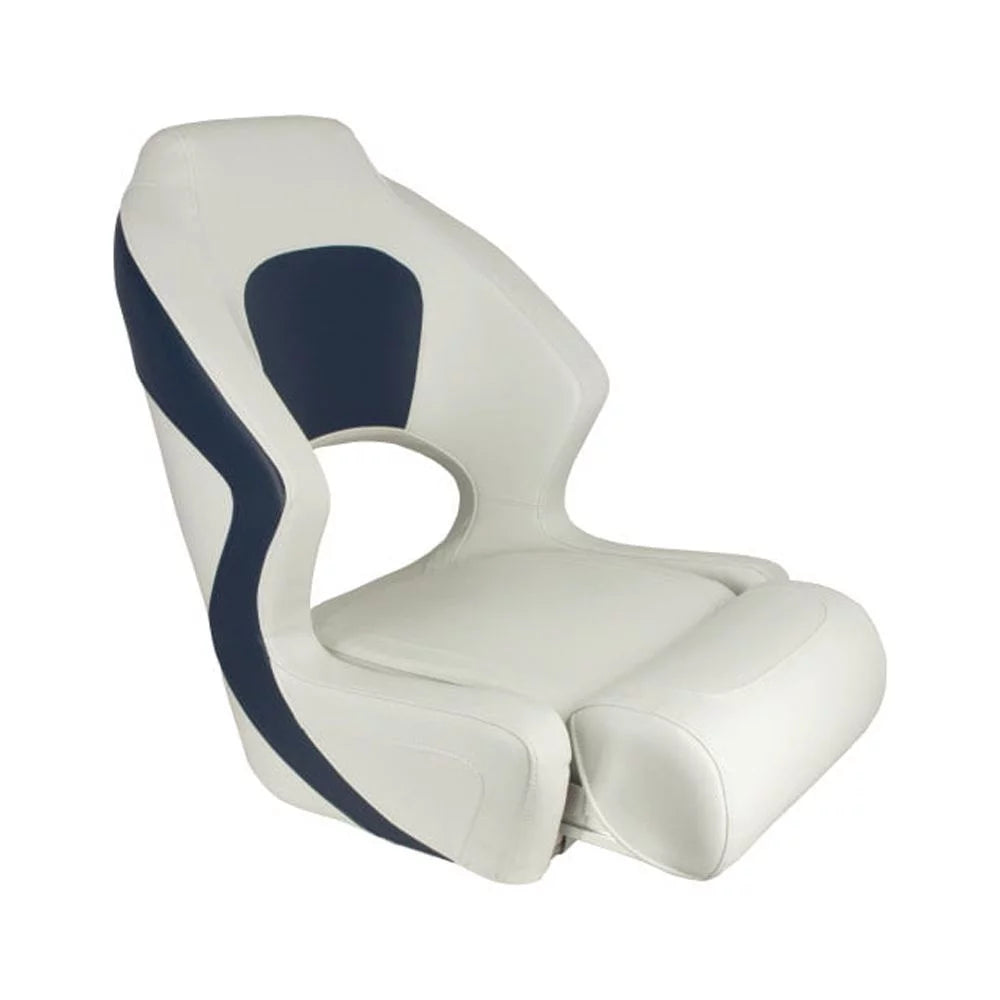White/Blue Flip Up Boat Seat C5158