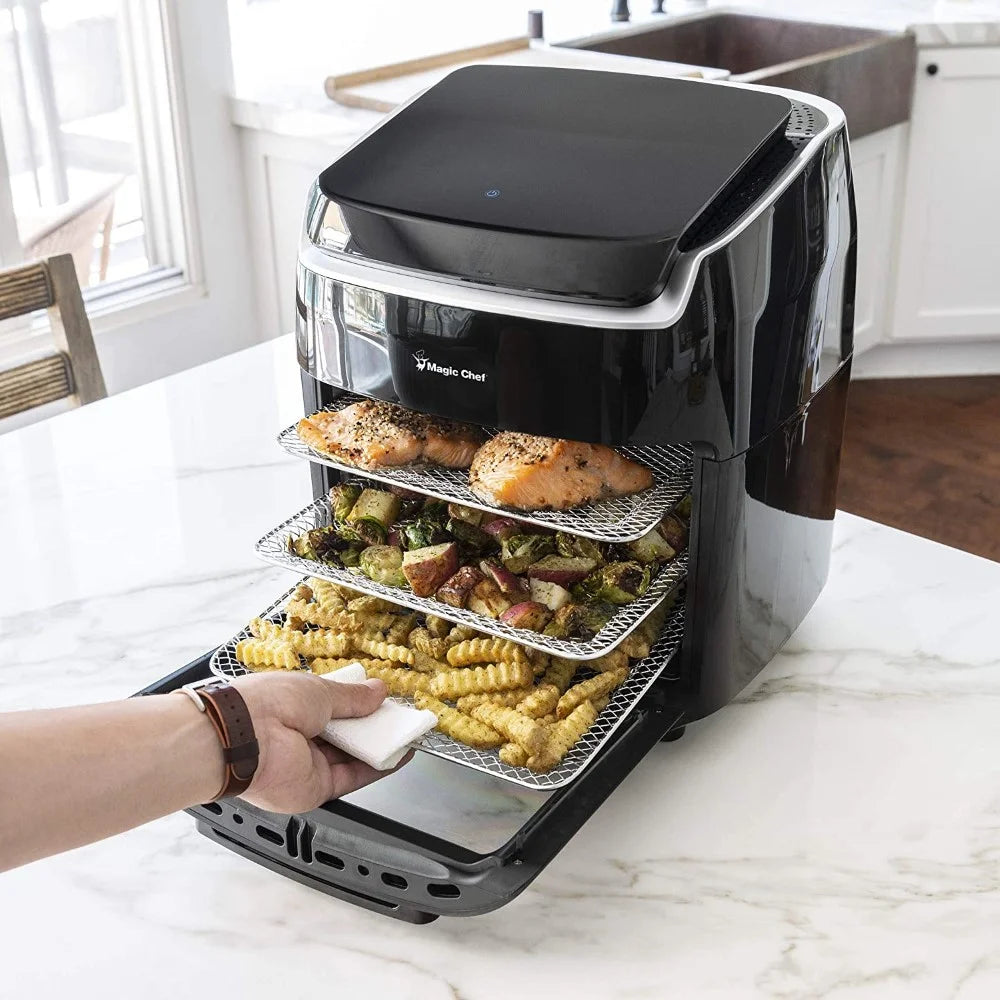 10.5 Quart Air Fryer, Rotisserie, Dehydrator and Convection Oven with 3 Cooking Racks and Drip Tray C219