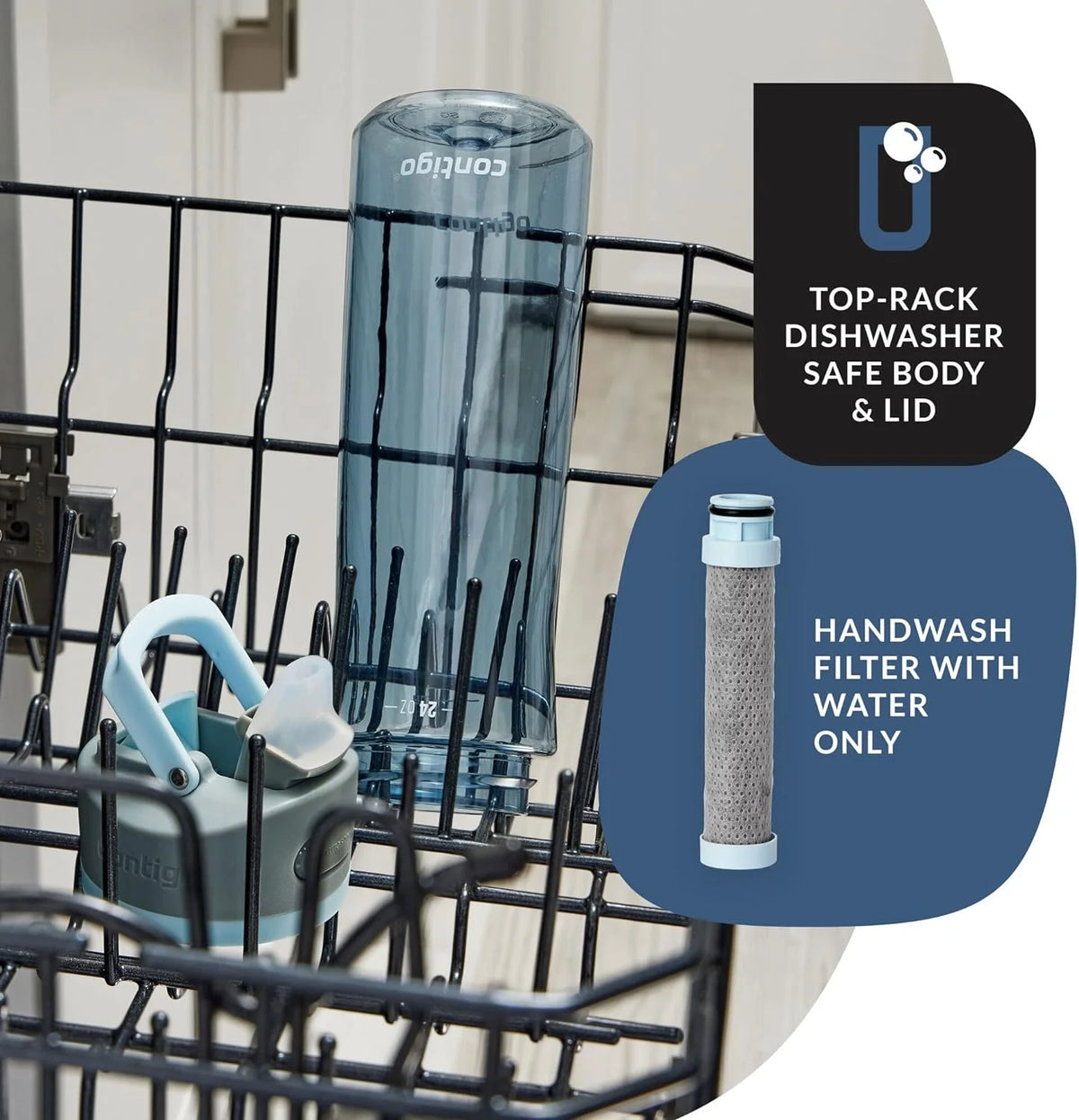 24 oz Plastic Filter Water Bottle I125