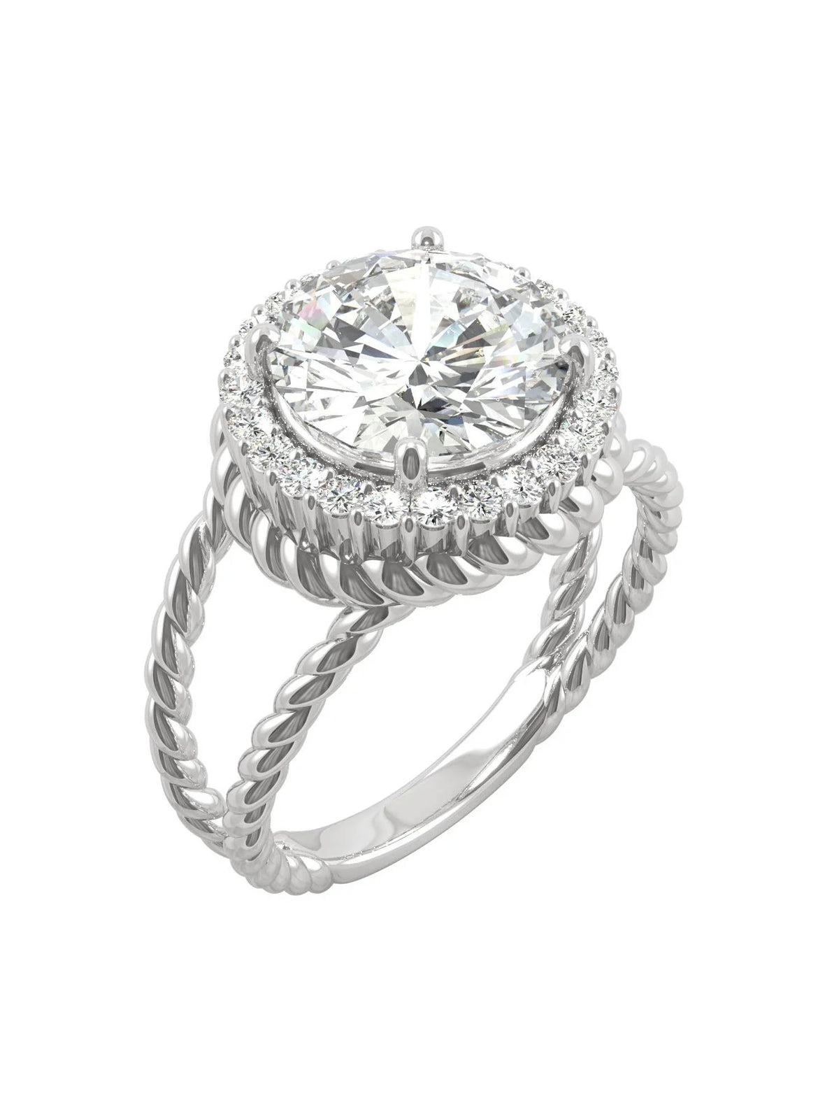 14K White Gold Moissanite Halo Engagement Ring S29500