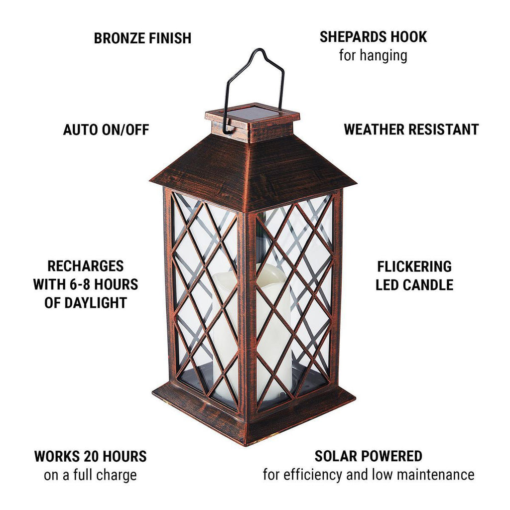 11 in. Solar LED Lantern B828