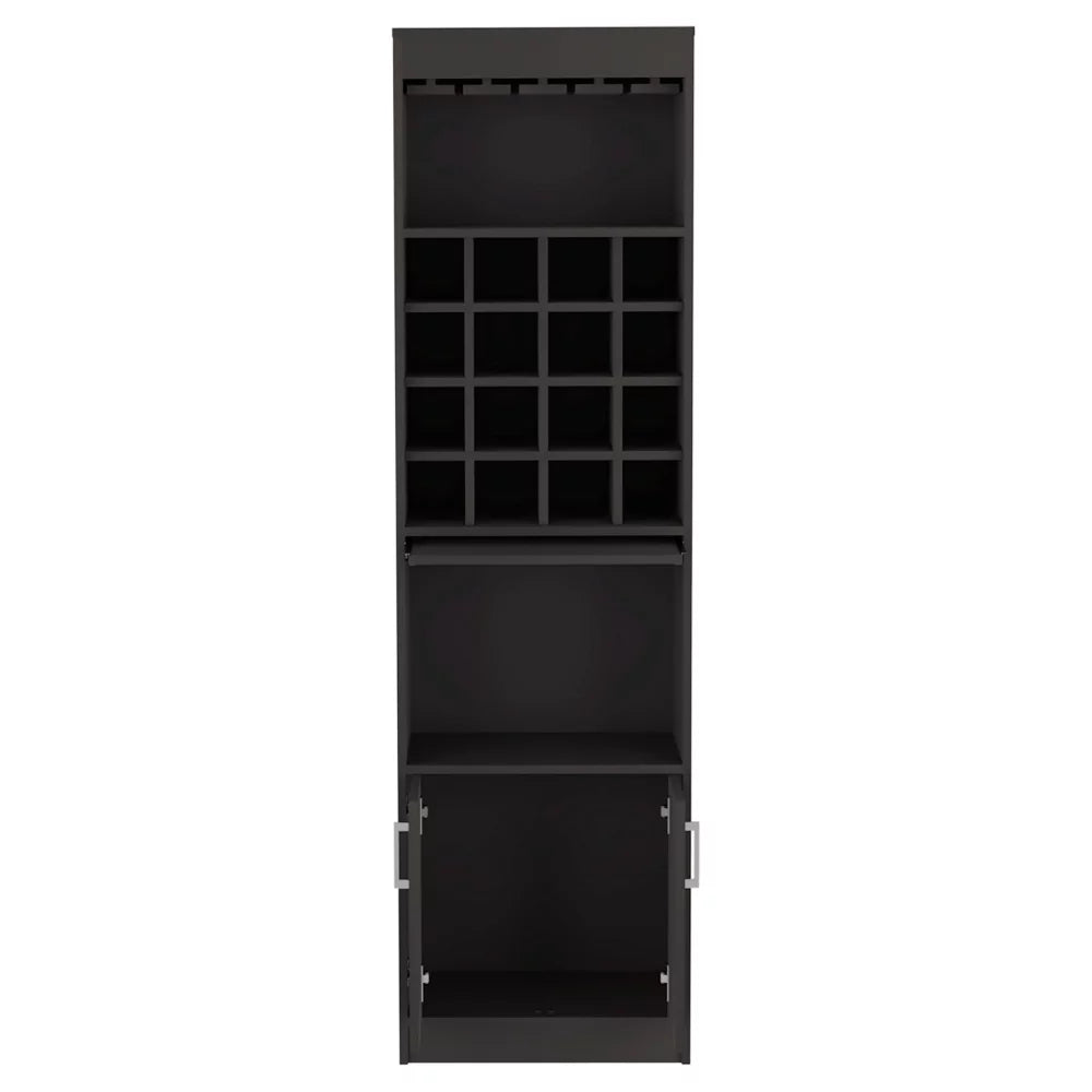 Black Bar Cabinet with 16 Wine Rack F8939