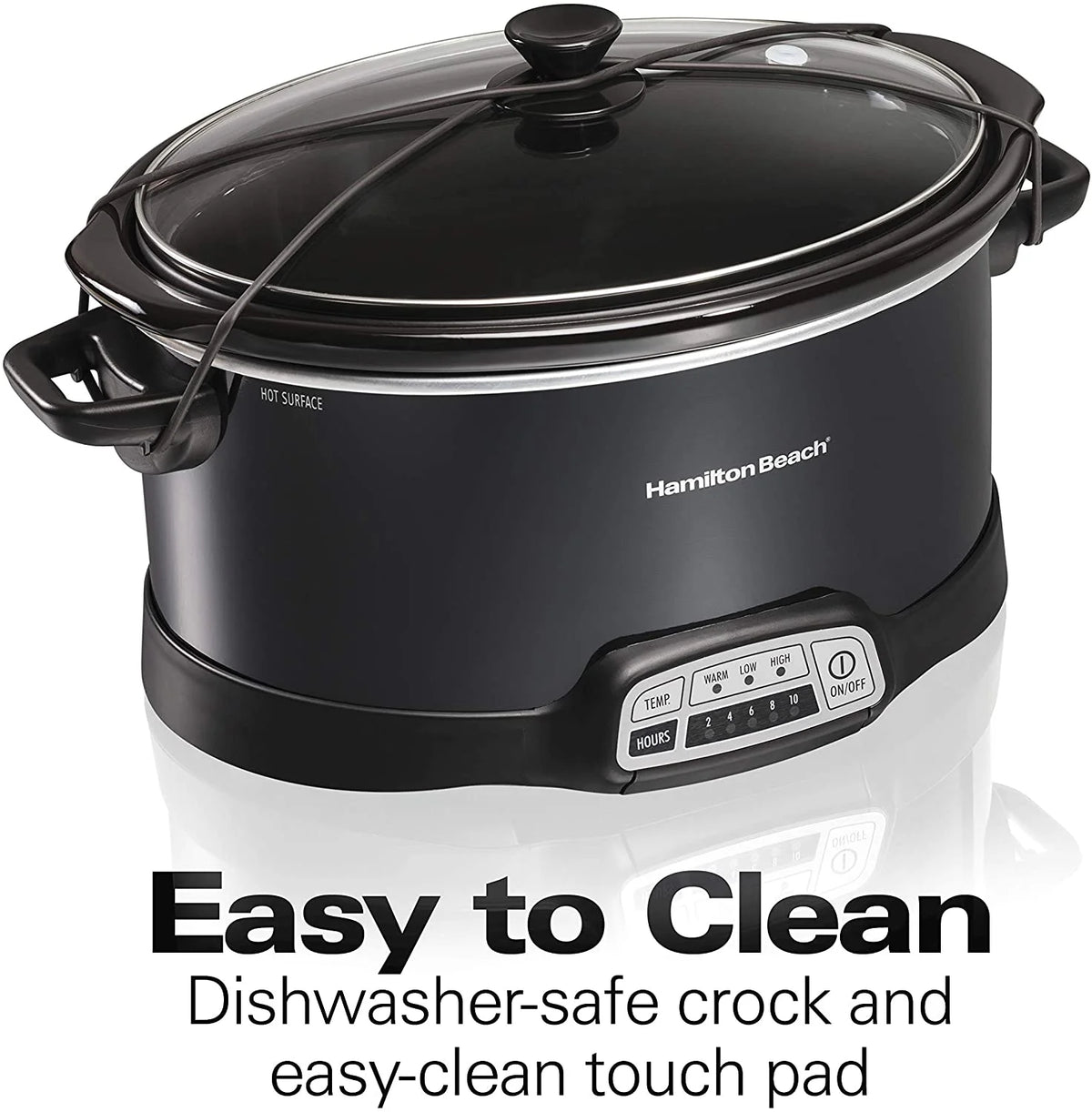 Portable 7-Quart Programmable Slow Cooker with Dishwasher-Safe Crock, Black K65757