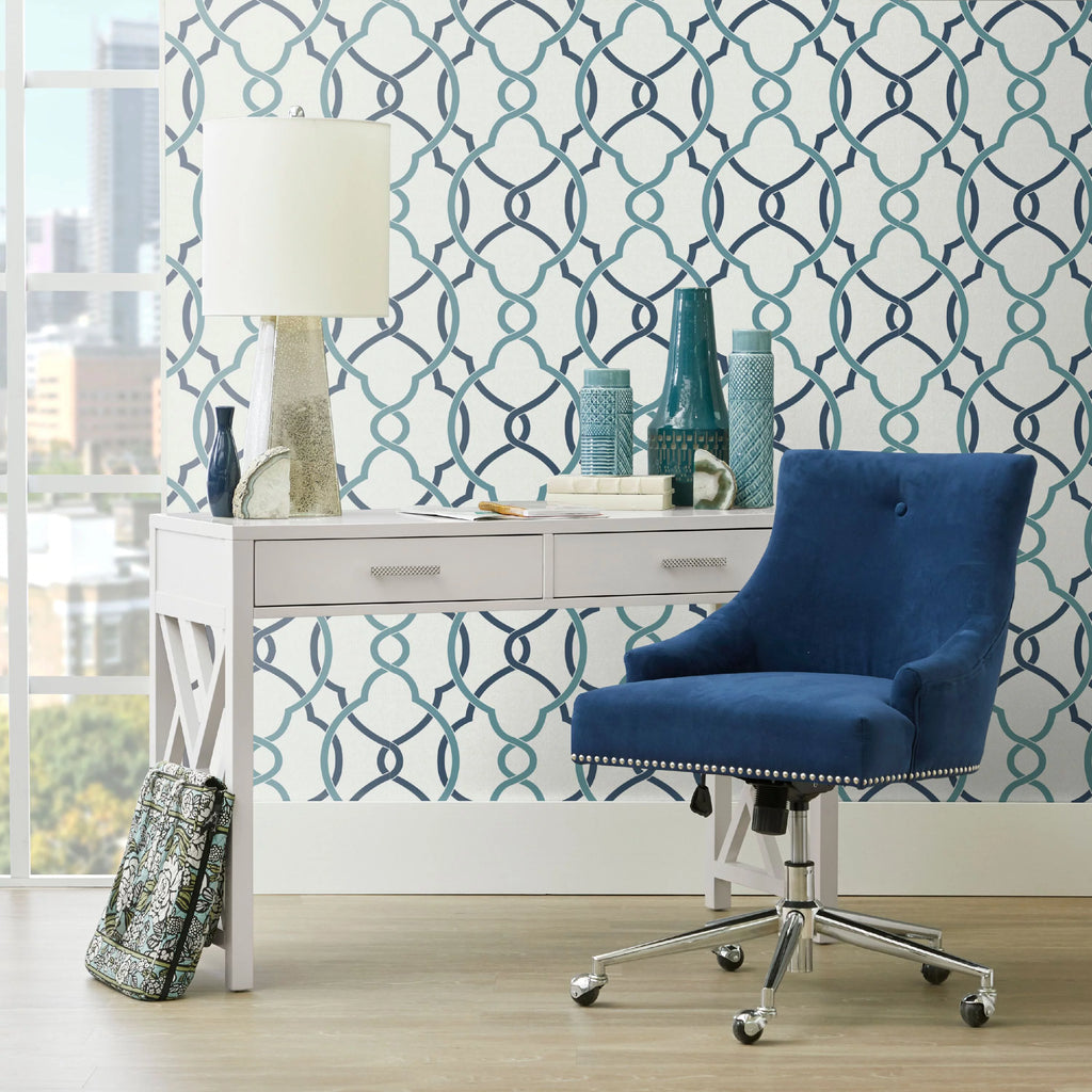 Navy Blue Velvet Office Chair N8149
