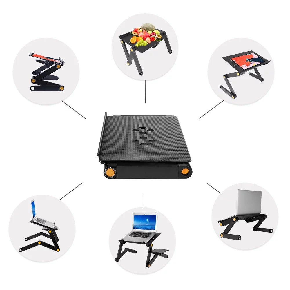 Black Adjustable Folding Laptop Desk C77295