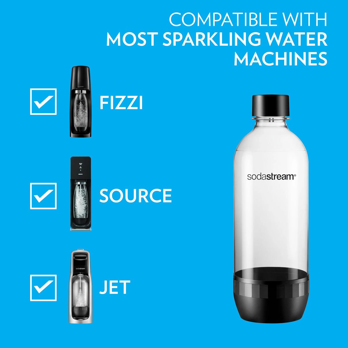 1 Liter Black Carbonating Bottles, 2 Count R984